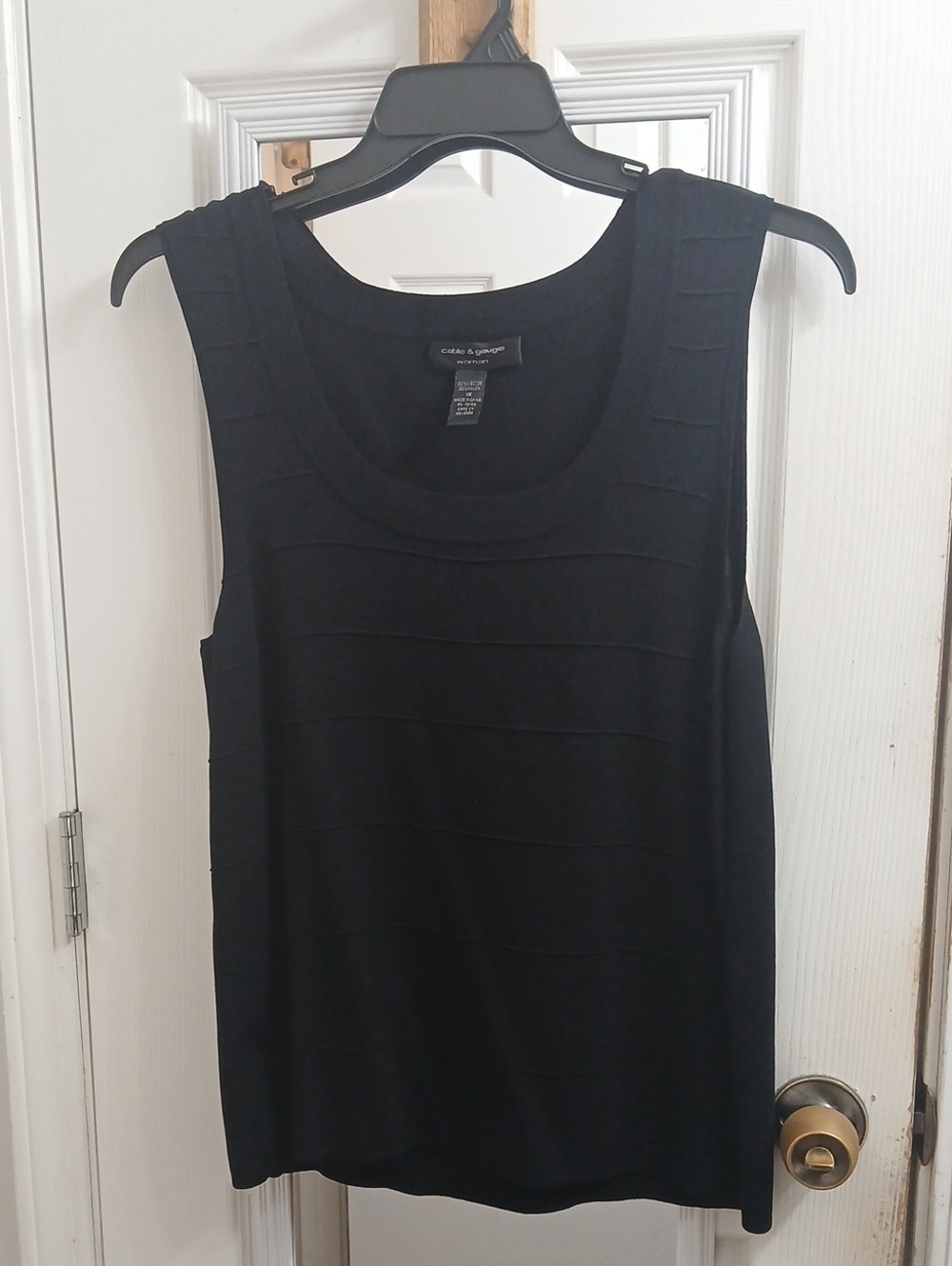 Cable & Gauge Black Ribbed Sleeveless Tank Top Size 1x
